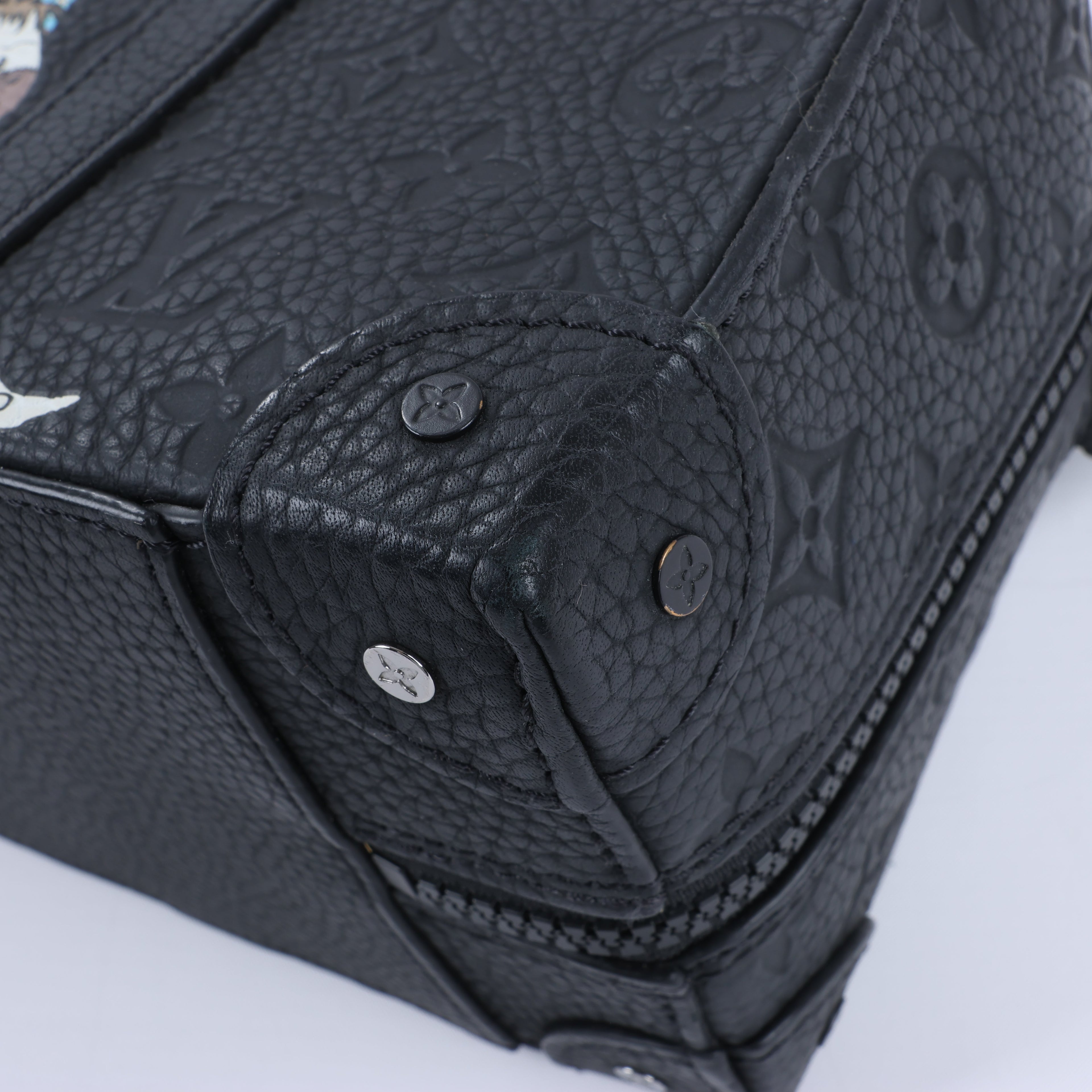 Louis Vuitton Monogram Emboss Soft Trunk 2Way Handbag in Black M57410