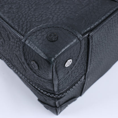 Sac à main Louis Vuitton Monogram Emboss Soft Trunk 2 voies, noir M57410