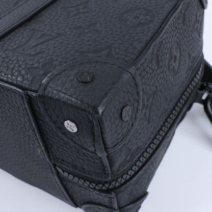 Sac à main Louis Vuitton Monogram Emboss Soft Trunk 2 voies, noir M57410