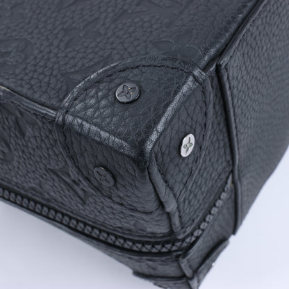 Sac à main Louis Vuitton Monogram Emboss Soft Trunk 2 voies, noir M57410