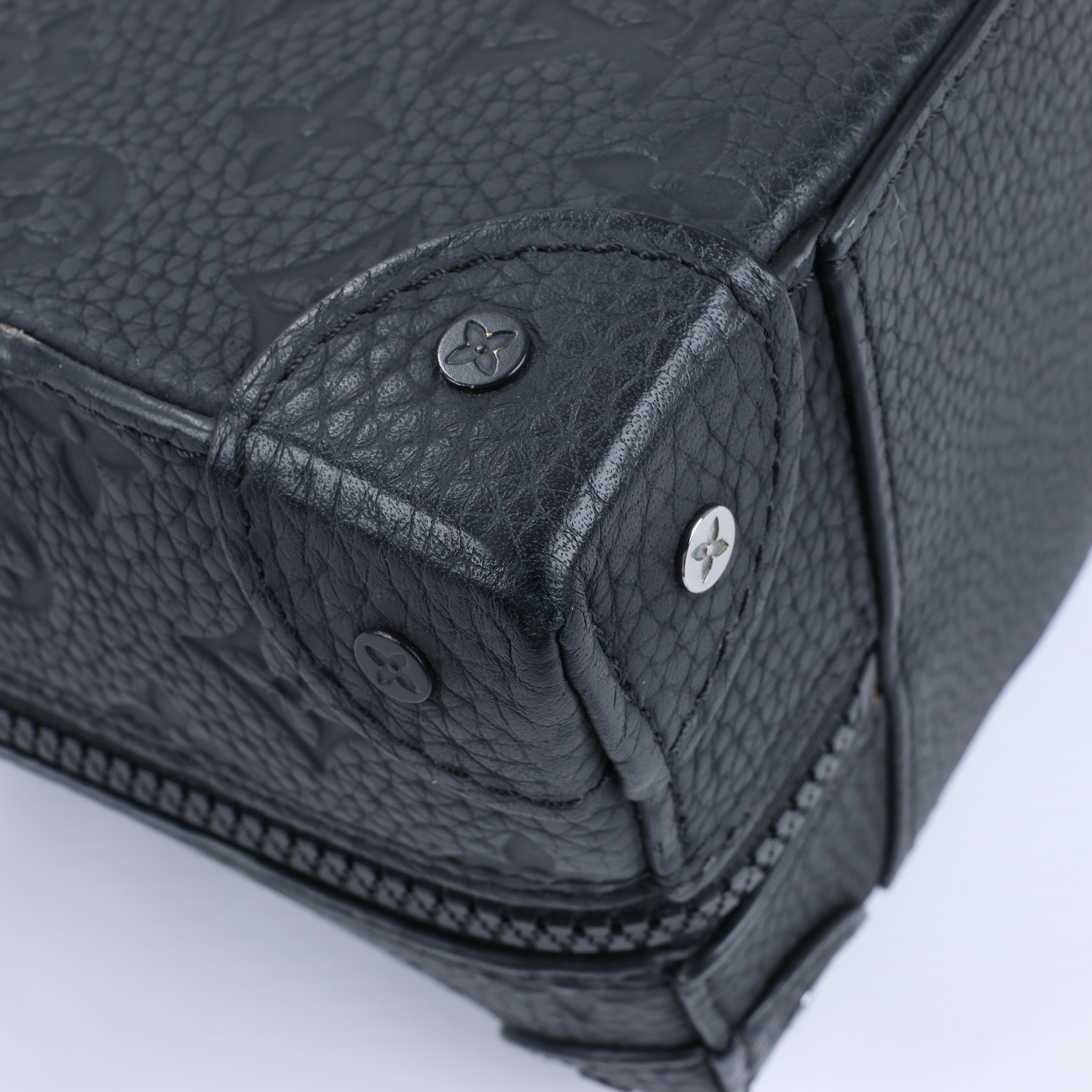 Louis Vuitton Monogram Emboss Soft Trunk 2Way Handbag in Black M57410