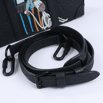 Louis Vuitton Monogram Emboss Soft Trunk 2Way Handbag in Black M57410