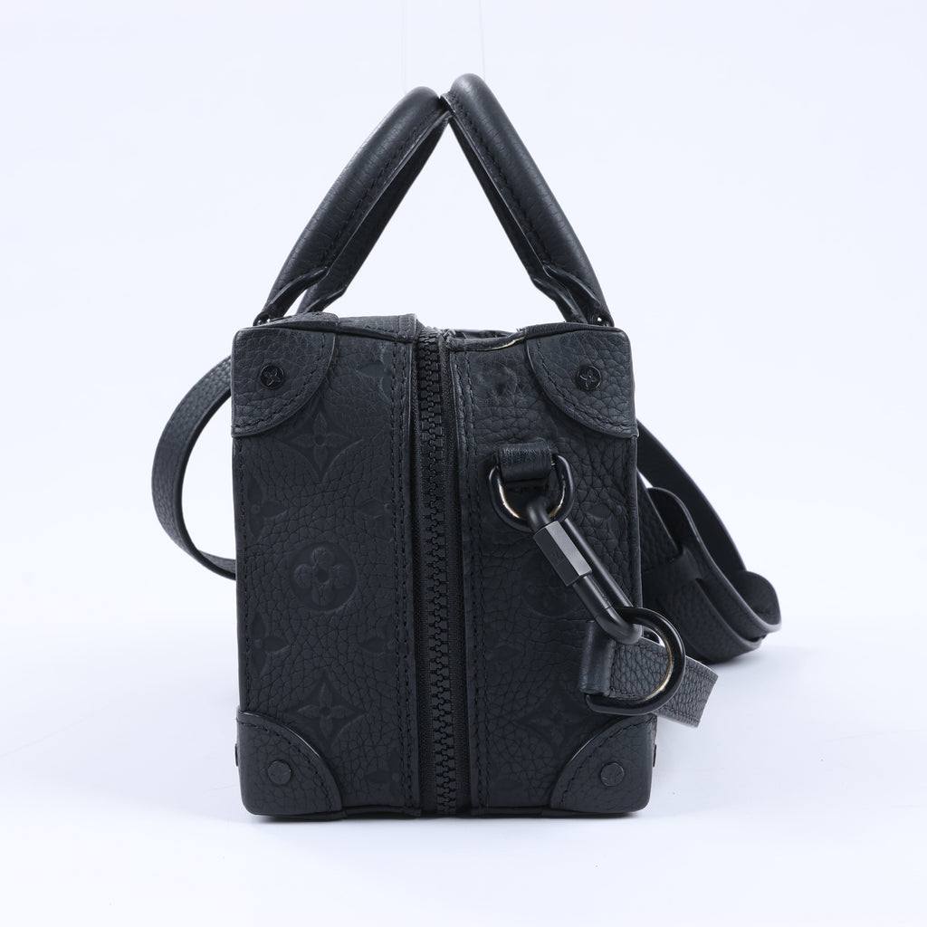 Louis Vuitton Monogram Emboss Soft Trunk 2Way Handbag in Black M57410
