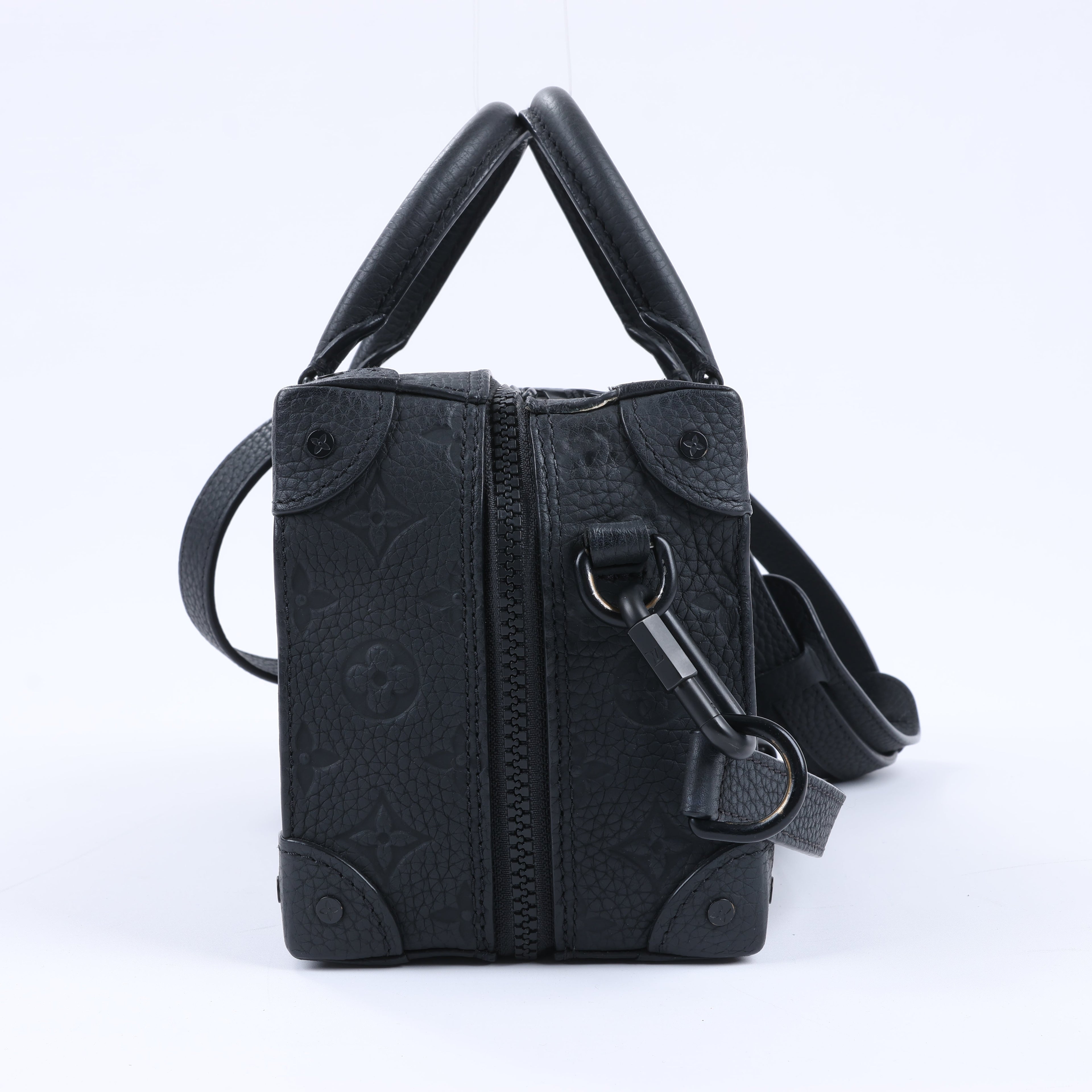 Louis Vuitton Monogram Emboss Soft Trunk 2Way Handbag in Black M57410