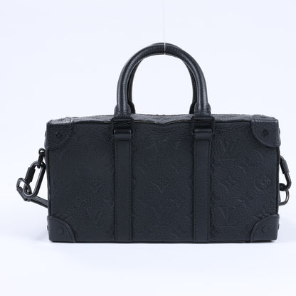 Sac à main Louis Vuitton Monogram Emboss Soft Trunk 2 voies, noir M57410