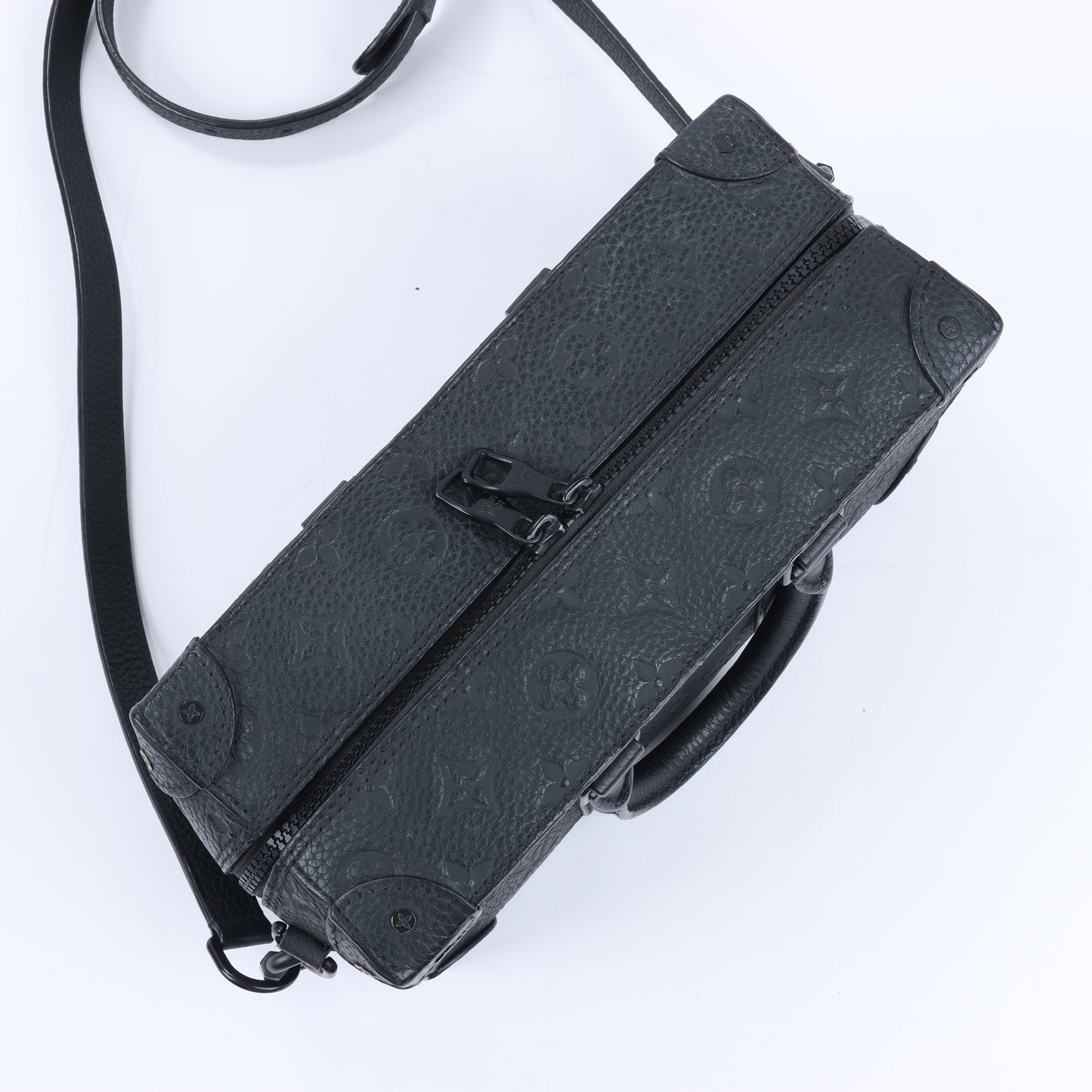 Louis Vuitton Monogram Emboss Soft Trunk 2Way Handbag in Black M57410