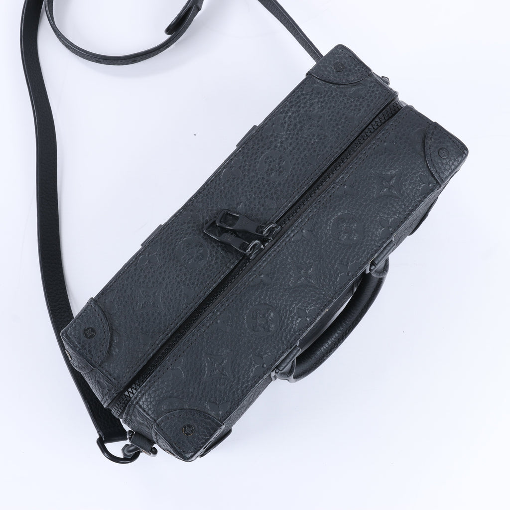 Louis Vuitton Monogram Emboss Soft Trunk 2Way Handbag in Black M57410