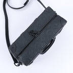 Louis Vuitton Monogram Emboss Soft Trunk 2Way Handbag in Black M57410