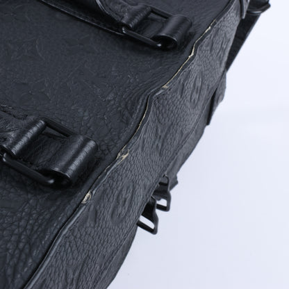 Sac à main Louis Vuitton Monogram Emboss Soft Trunk 2 voies, noir M57410