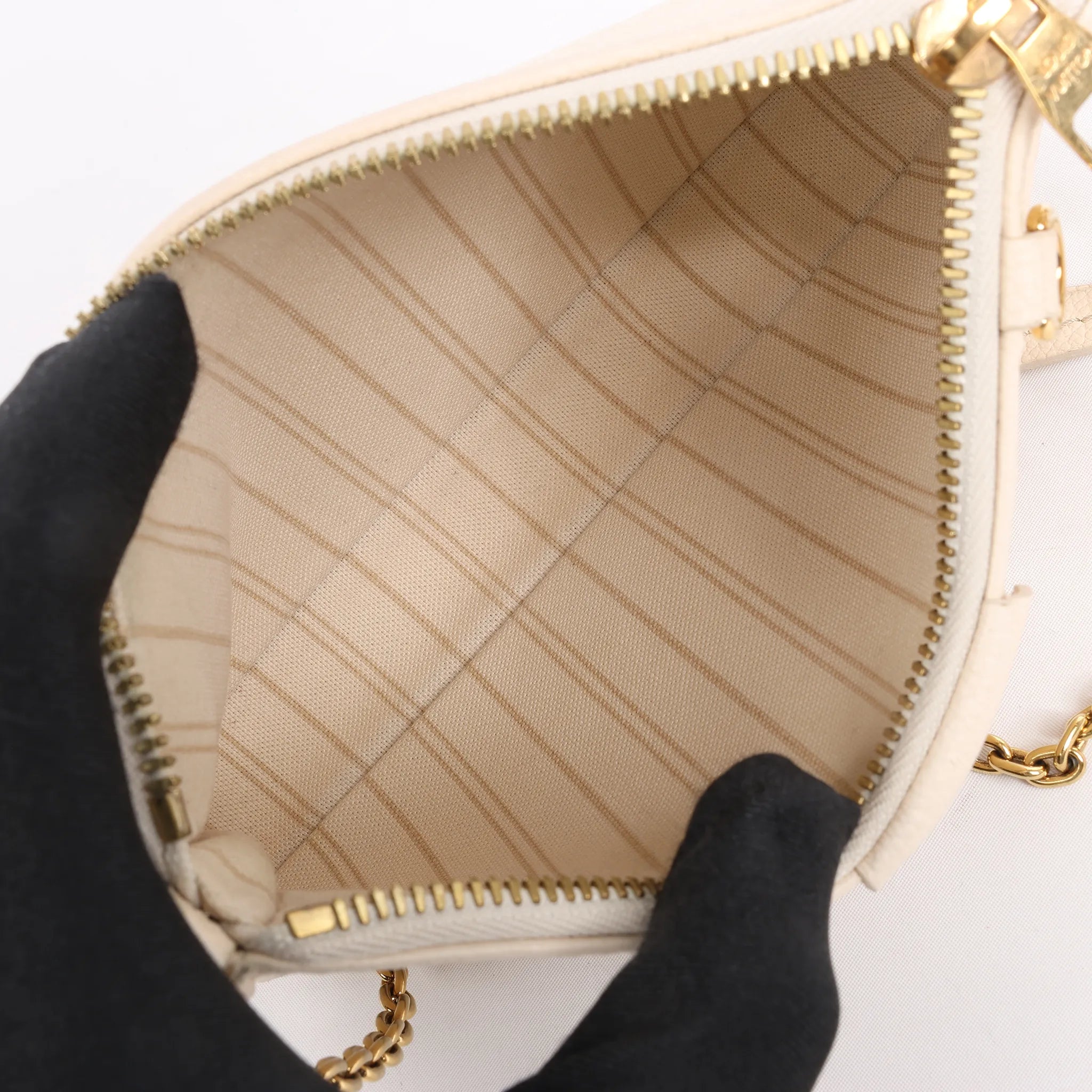Louis Vuitton Monogram Empreinte Easy Pouch Handbag in Beige M81066