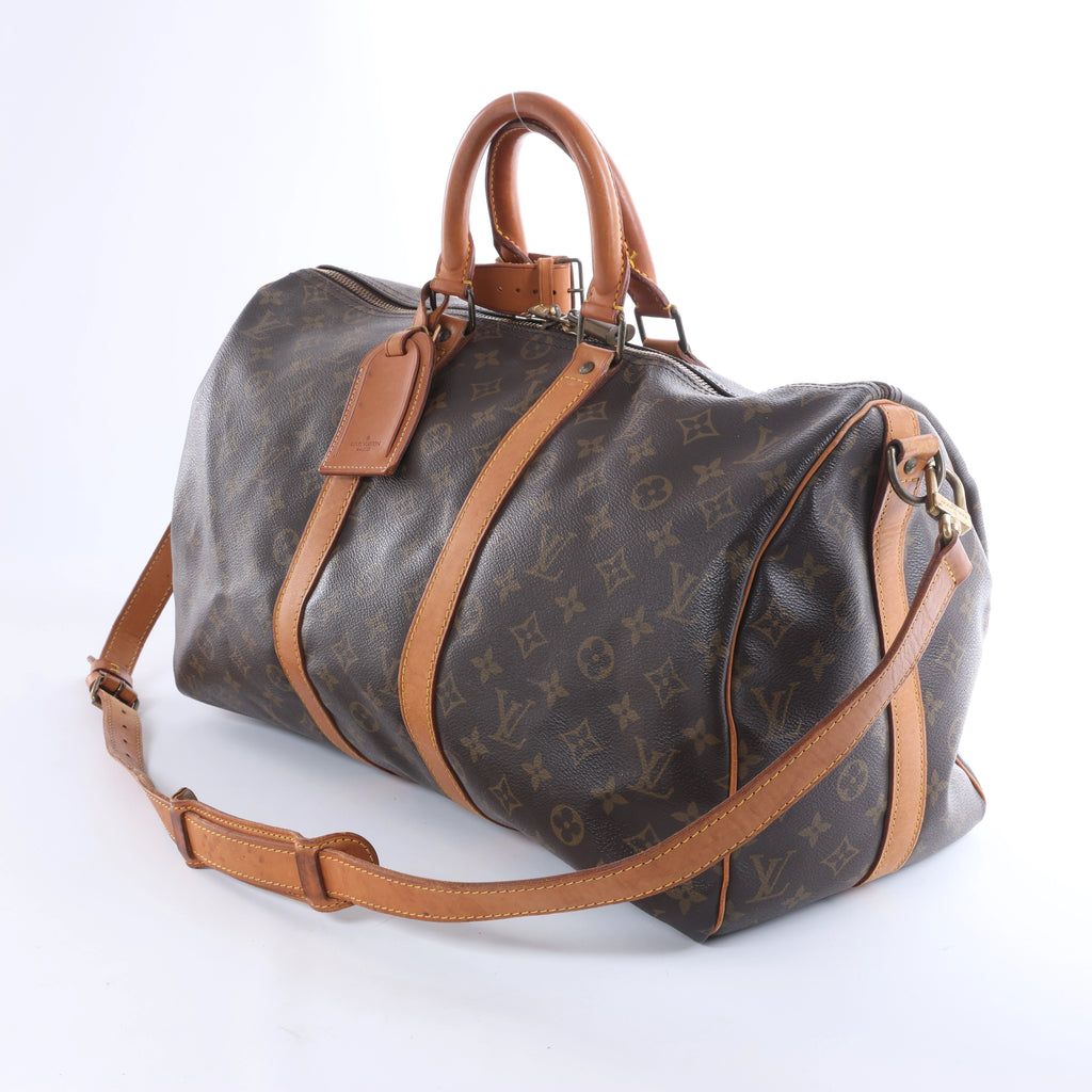 Louis Vuitton Keepall  Bandoulière 45 Monogram Canvas Travel Bag in Brown M41418