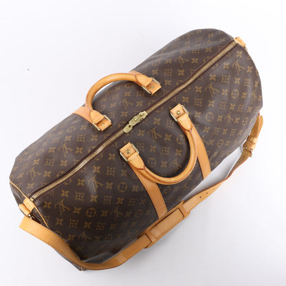 Louis Vuitton Monogram Canvas Keepall Bandoulière 55 Travel Bag M41414