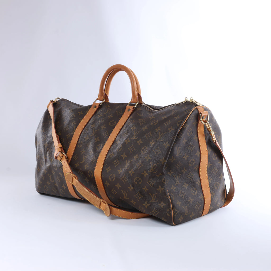 Louis Vuitton Monogram Keepall Bandrière 55 Travel Bag