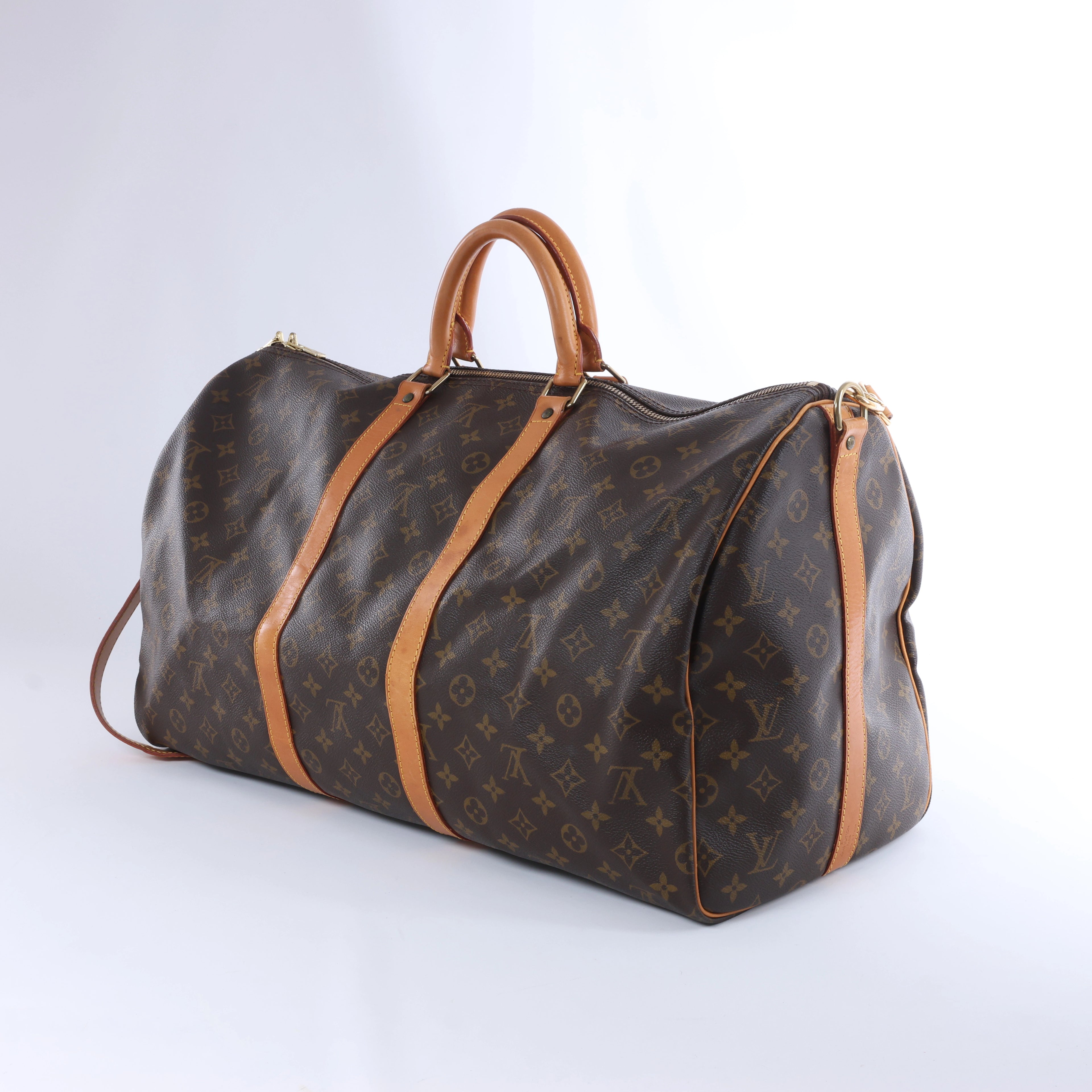 Louis Vuitton Monogram Keepall Bandrière 55 Travel Bag