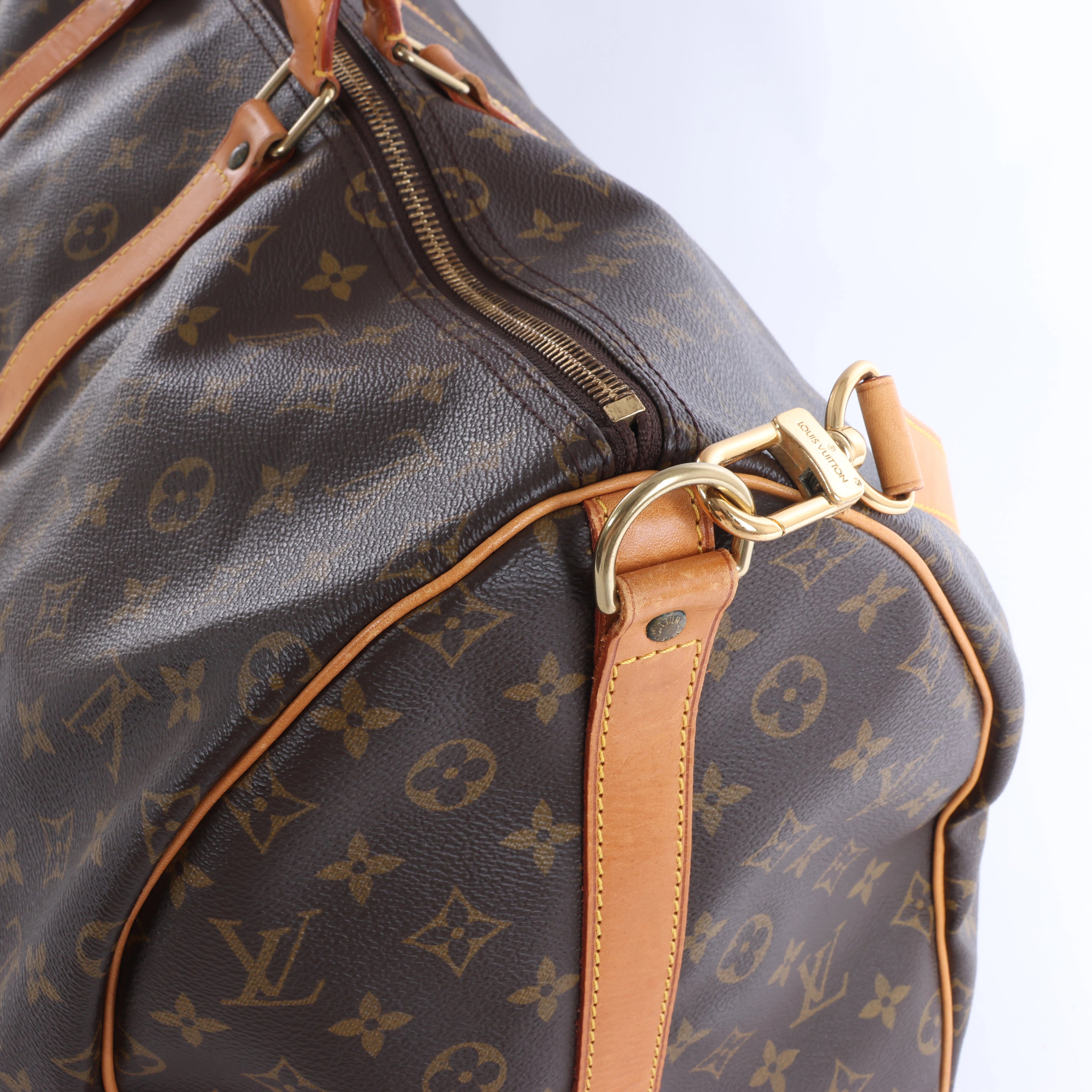 Louis Vuitton Monogram Keepall Bandrière 55 Travel Bag