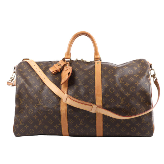 Louis Vuitton Monogram Canvas Keepall Bandoulière 55 Travel Bag M41414