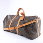 Louis Vuitton Monogram Keepall Bandrière 60 Travel Bag in Brown