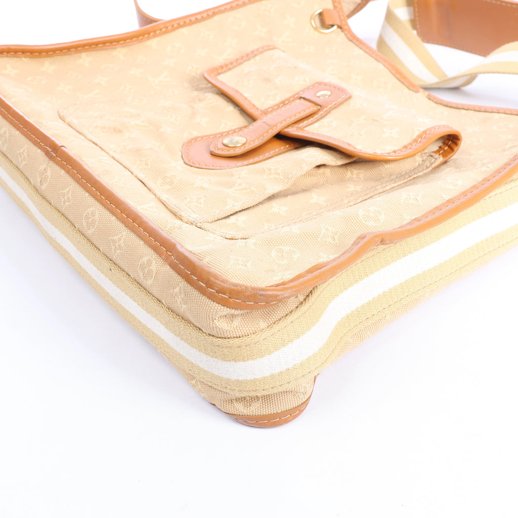 Louis Vuitton Besace Mary Kate Monogram Mini Lin Shoulder Bag in Beige M92323