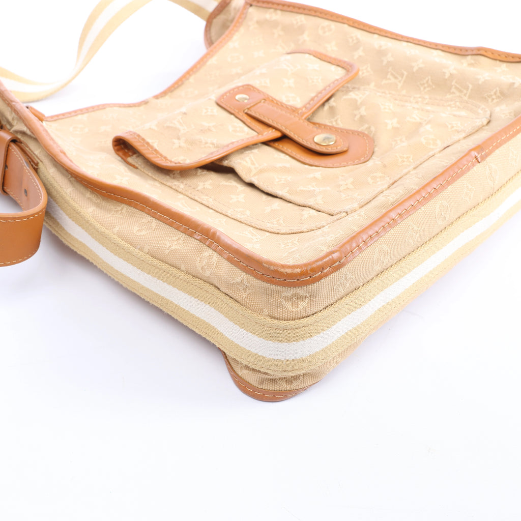 Louis Vuitton Besace Mary Kate Monogram Mini Lin Shoulder Bag in Beige M92323