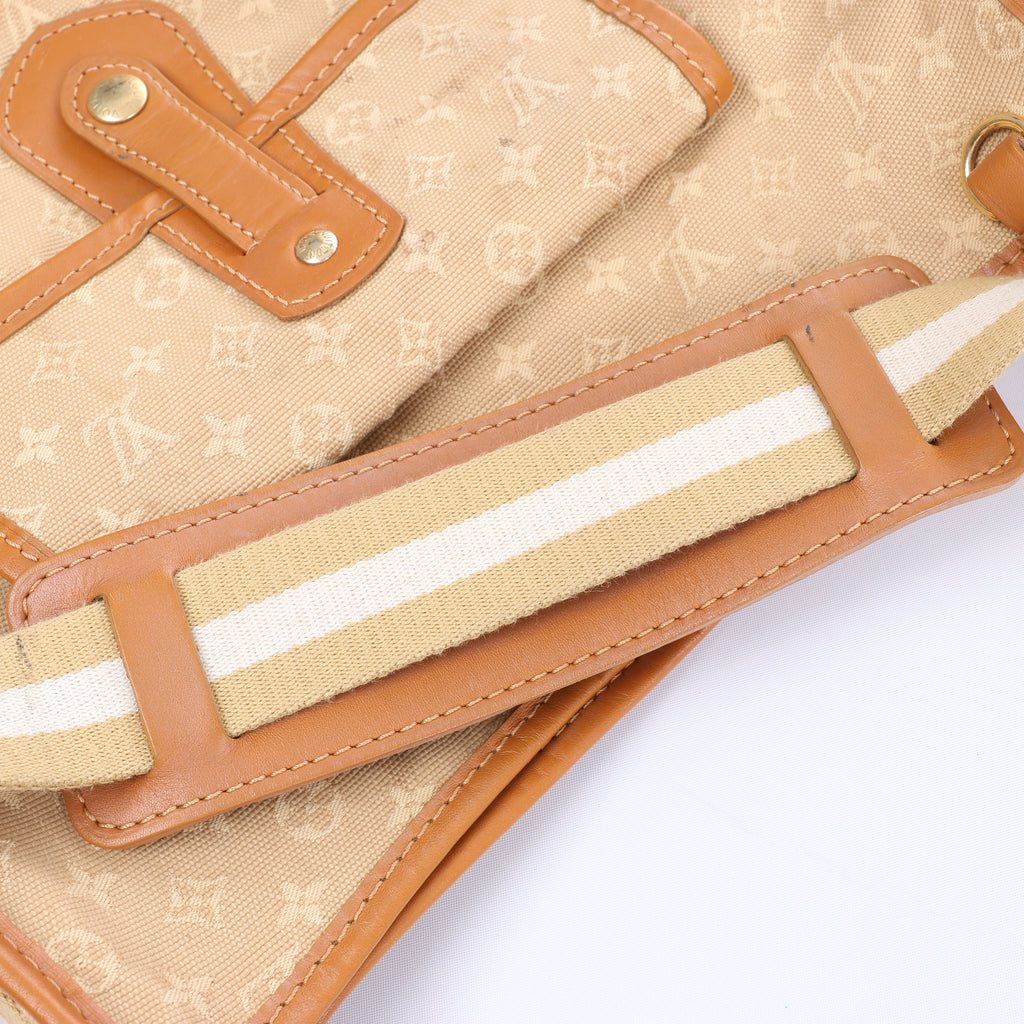 Louis Vuitton Besace Mary Kate Monogram Mini Lin Shoulder Bag in Beige M92323
