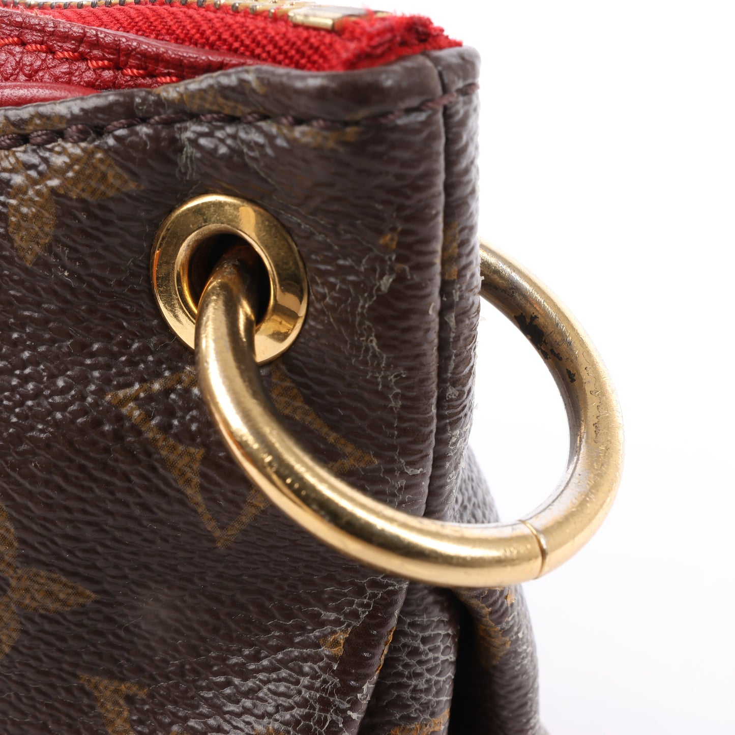 Sac à main Louis Vuitton Monogram Pallas BB 2 voies rouge M50068