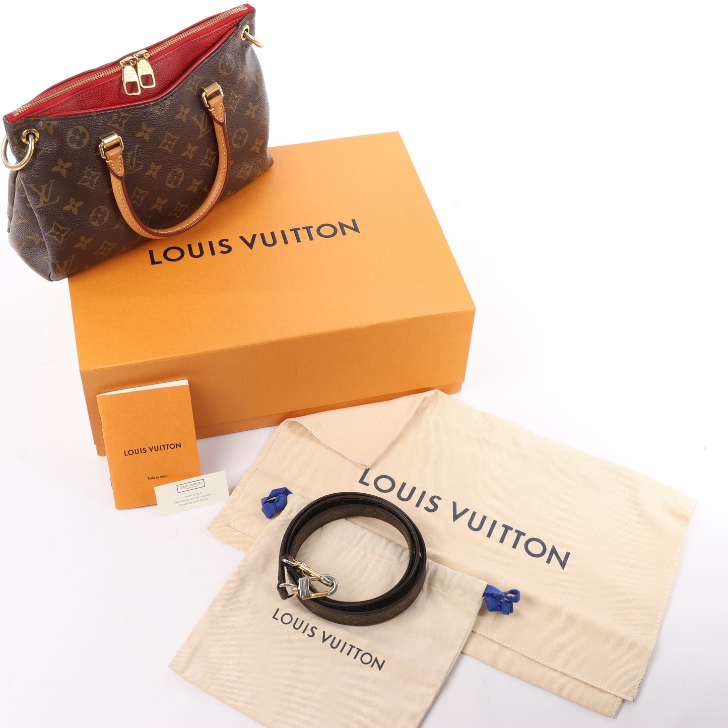 Sac à main Louis Vuitton Monogram Pallas BB 2 voies rouge M50068