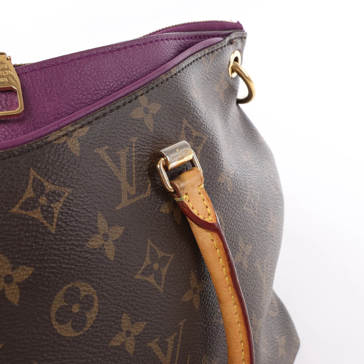 Louis Vuitton Monogram Pallas MM 2Way Handbag in Purple x Brown M41059