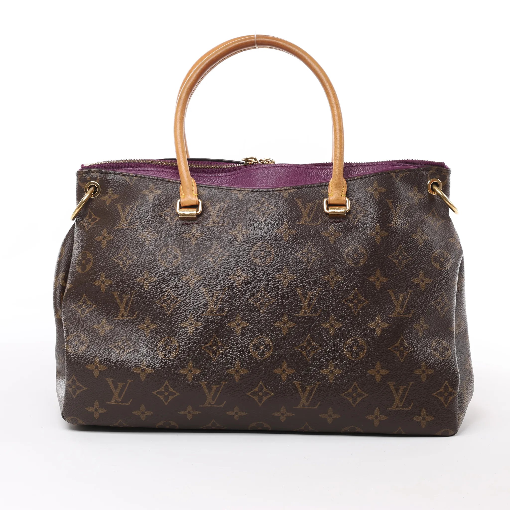 Louis Vuitton Monogram Pallas MM 2Way Handbag in Purple x Brown M41059
