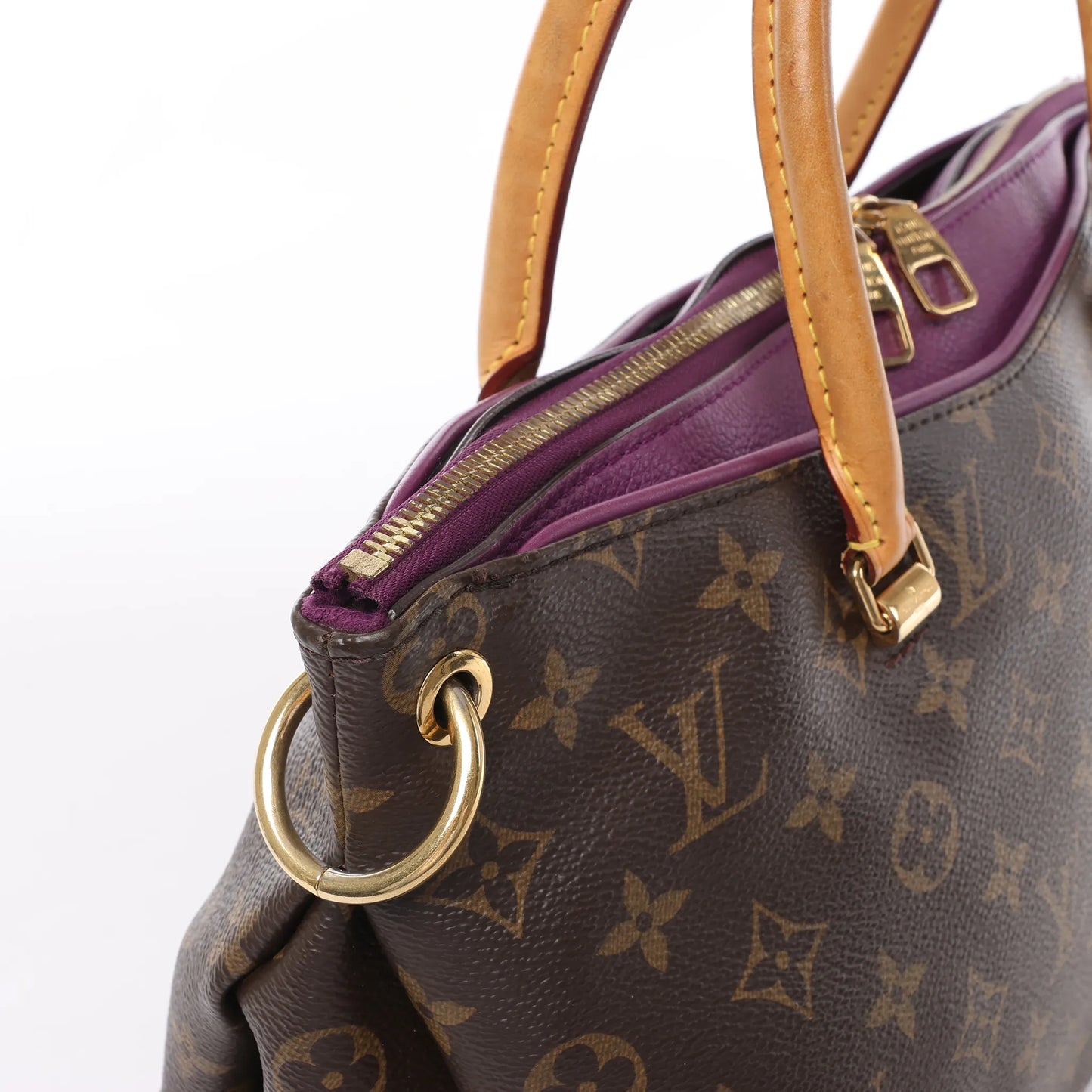 Louis Vuitton Monogram Pallas MM 2Way Handbag in Purple x Brown M41059