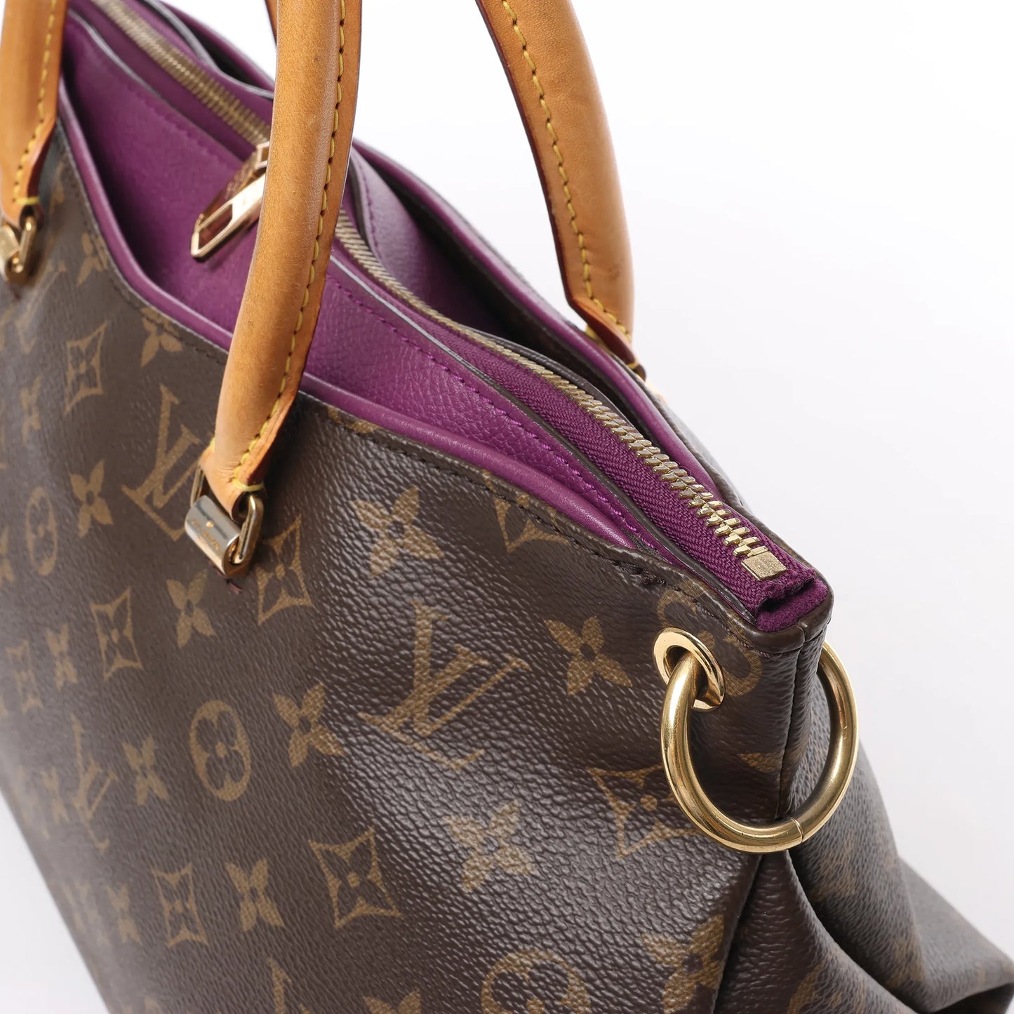 Louis Vuitton Monogram Pallas MM 2Way Handbag in Purple x Brown M41059