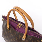 Louis Vuitton Monogram Pallas MM 2Way Handbag in Purple x Brown M41059