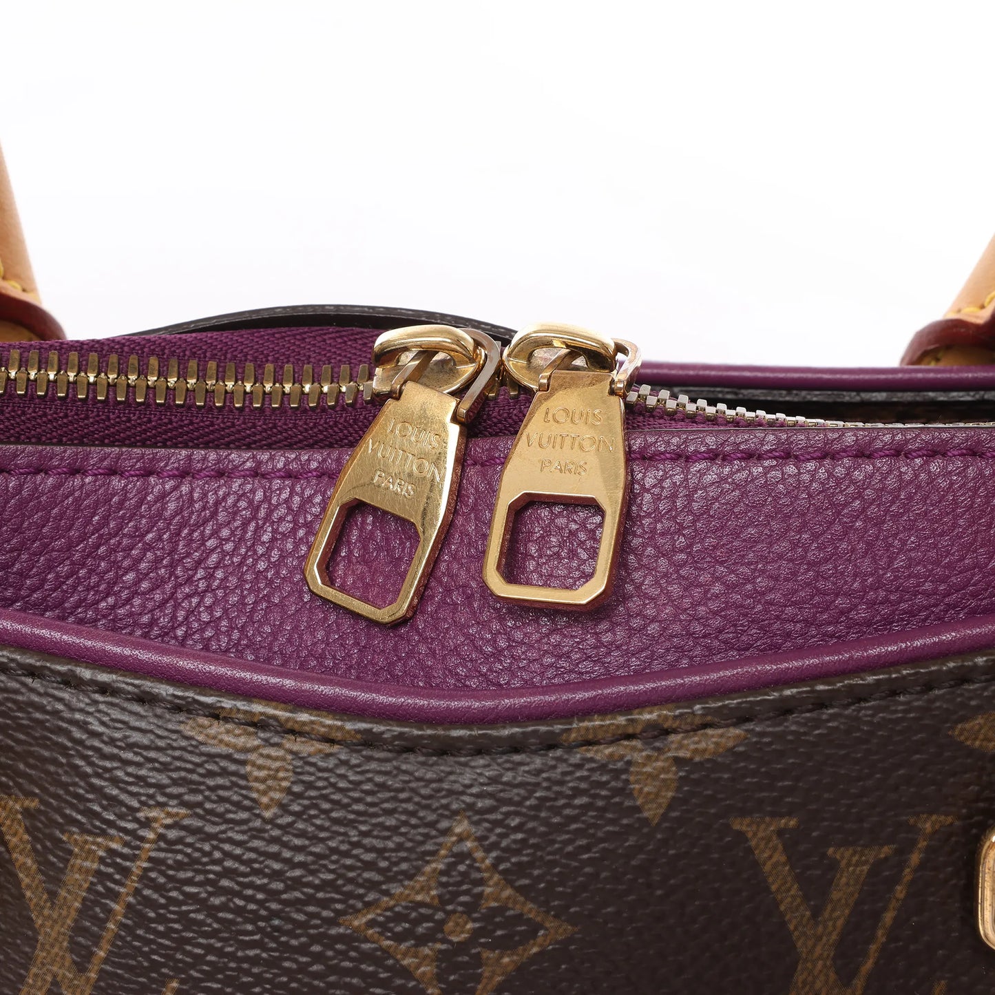 Louis Vuitton Monogram Pallas MM 2Way Handbag in Purple x Brown M41059