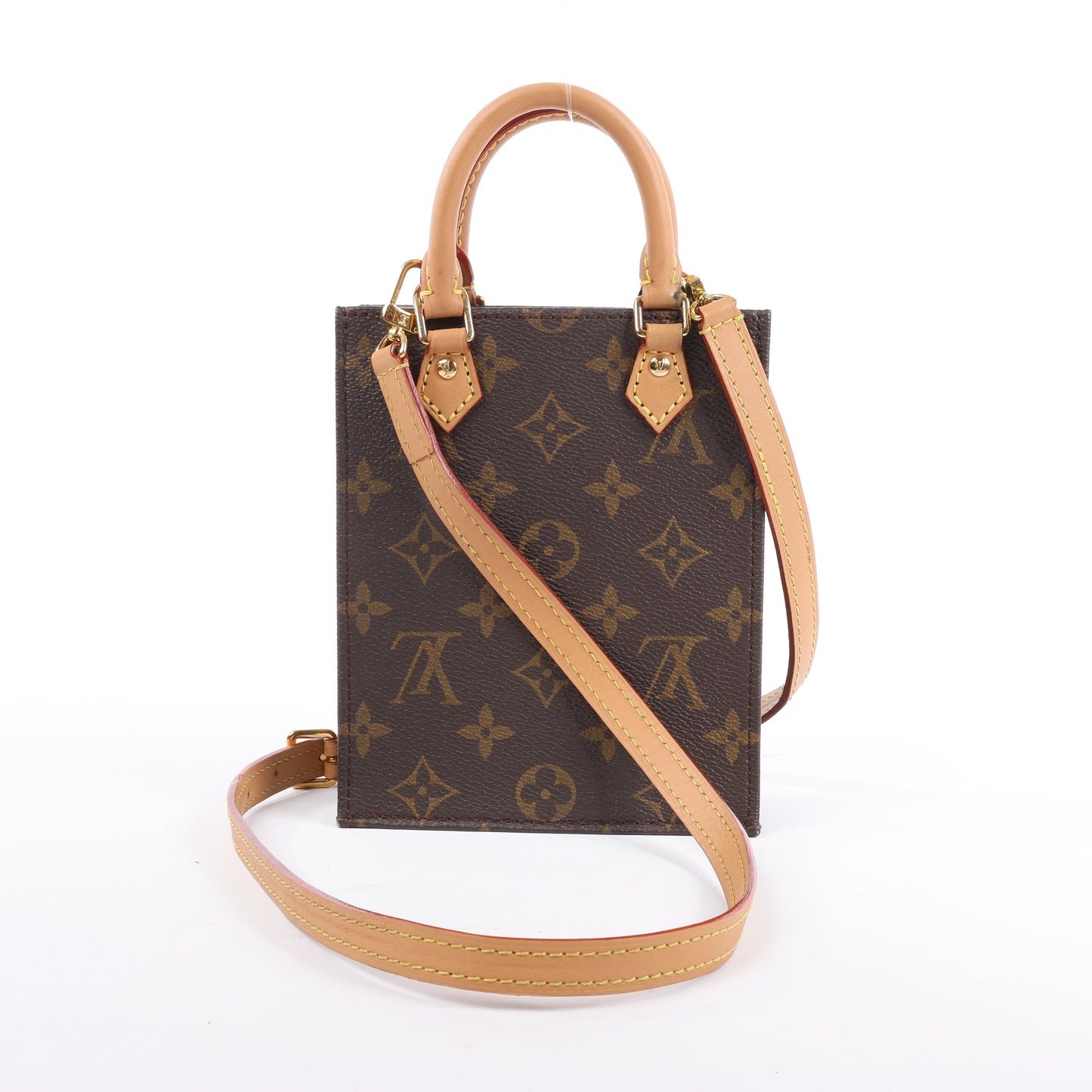 Louis Vuitton Monogram Petit Sac Plat 2Way Handbag M69442