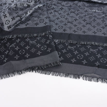 Louis Vuitton Monogram Shine Silk Scarf in Black M75123 MR0261