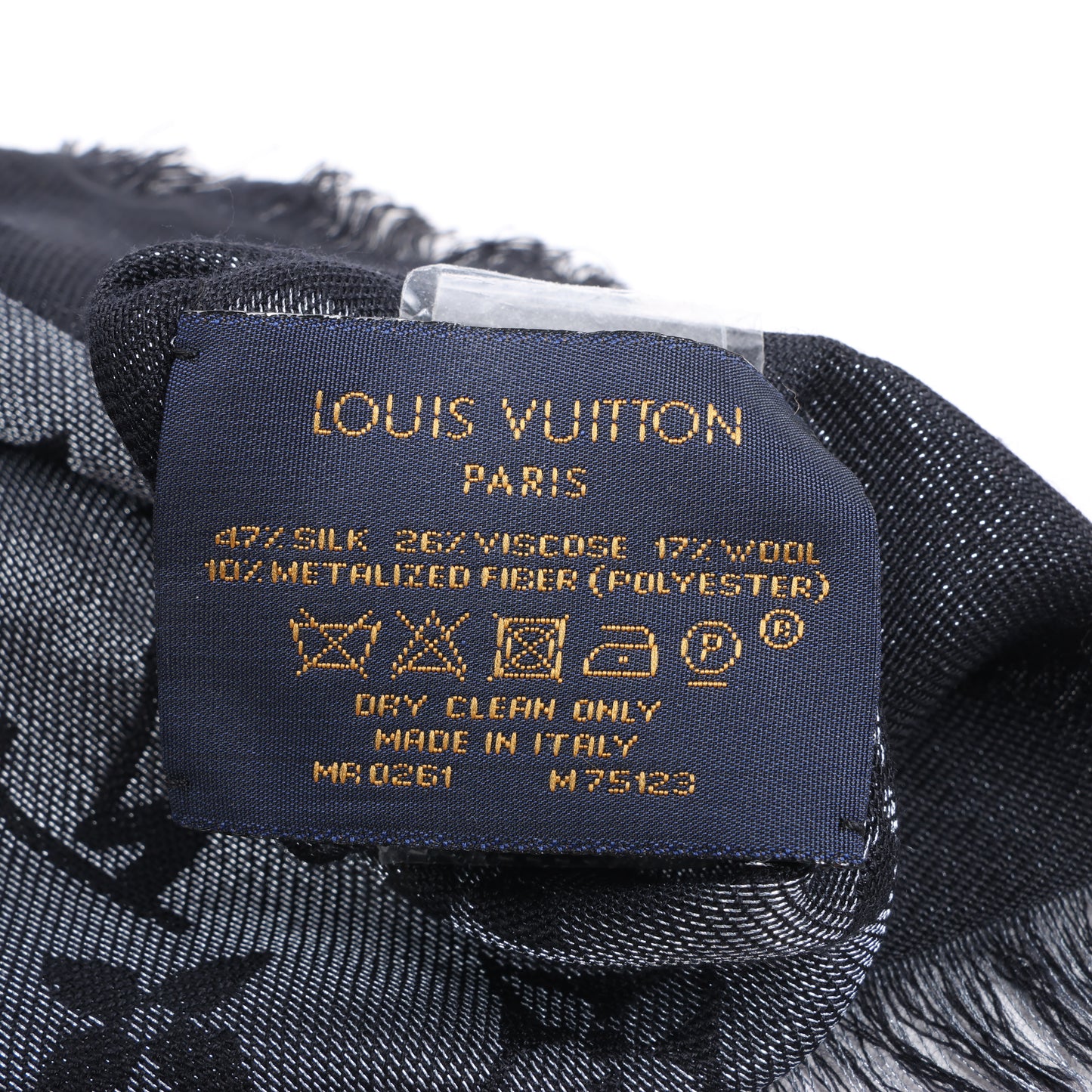 Louis Vuitton Monogram Shine Silk Scarf in Black M75123 MR0261
