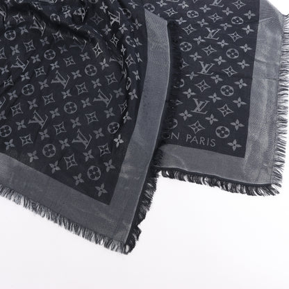 Louis Vuitton Monogram Shine Silk Scarf in Black M75123 MR0261