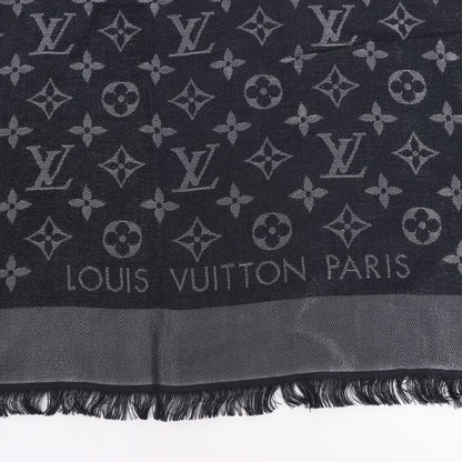Louis Vuitton Monogram Shine Silk Scarf in Black M75123 MR0261