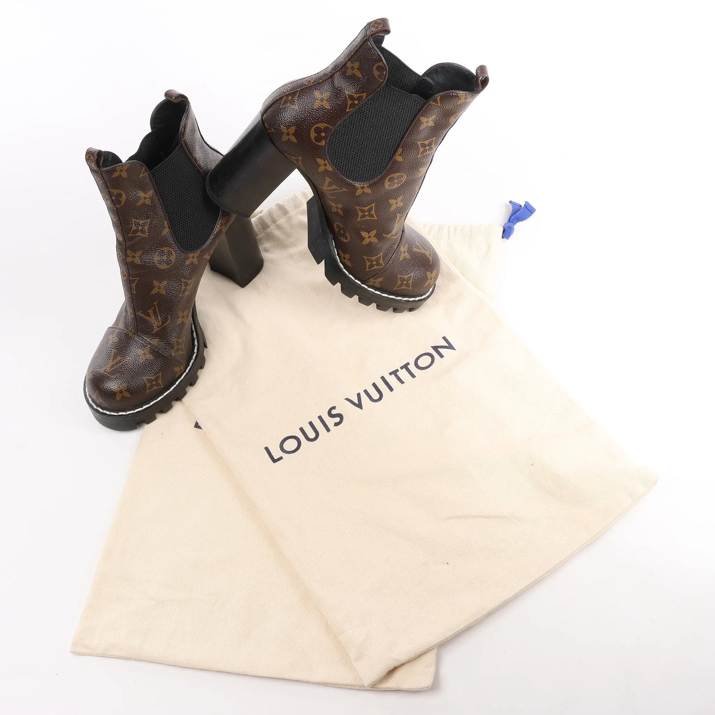 Louis Vuitton Monogram Star Trail Chelsea Ankle Boots, Size 40 EU