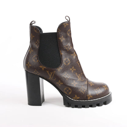 Louis Vuitton Monogram Star Trail Chelsea Ankle Boots, Size 40 EU