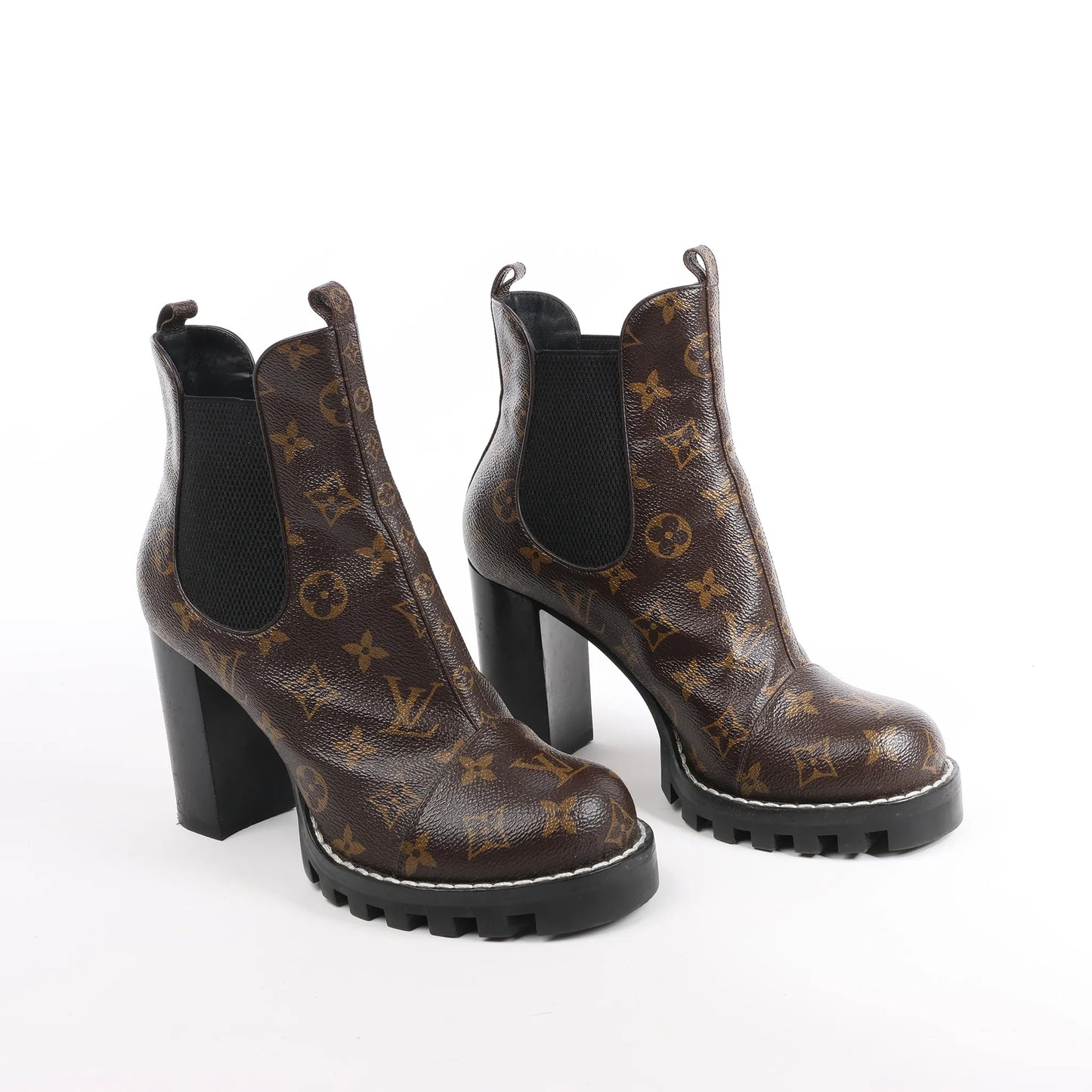 Louis Vuitton Monogram Star Trail Chelsea Ankle Boots, Size 40 EU