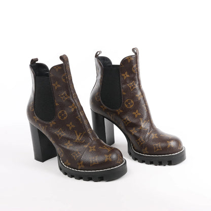 Louis Vuitton Monogram Star Trail Chelsea Ankle Boots, Size 40 EU