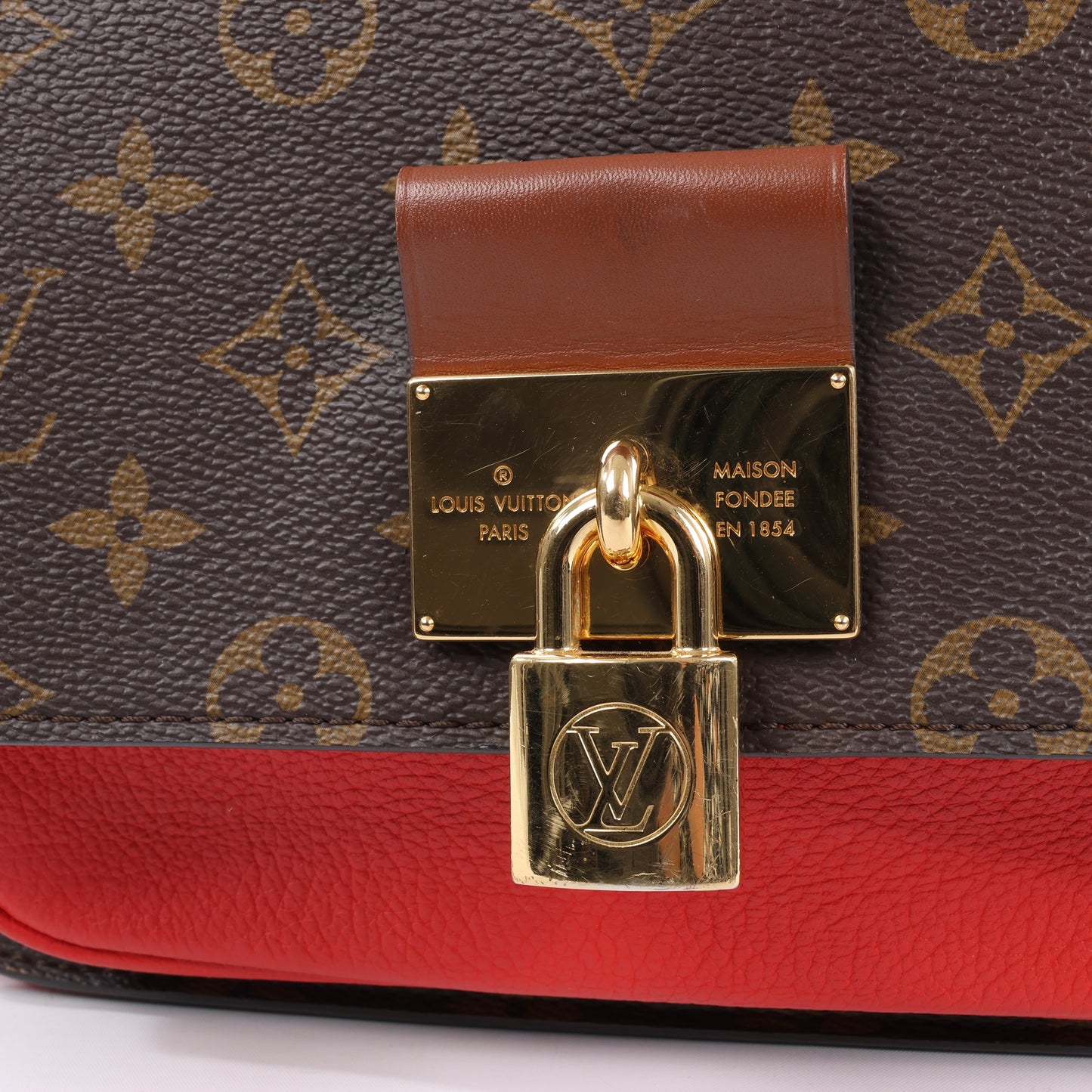 Louis Vuitton Monogram Vaugirard PM in Brown x Red M44548