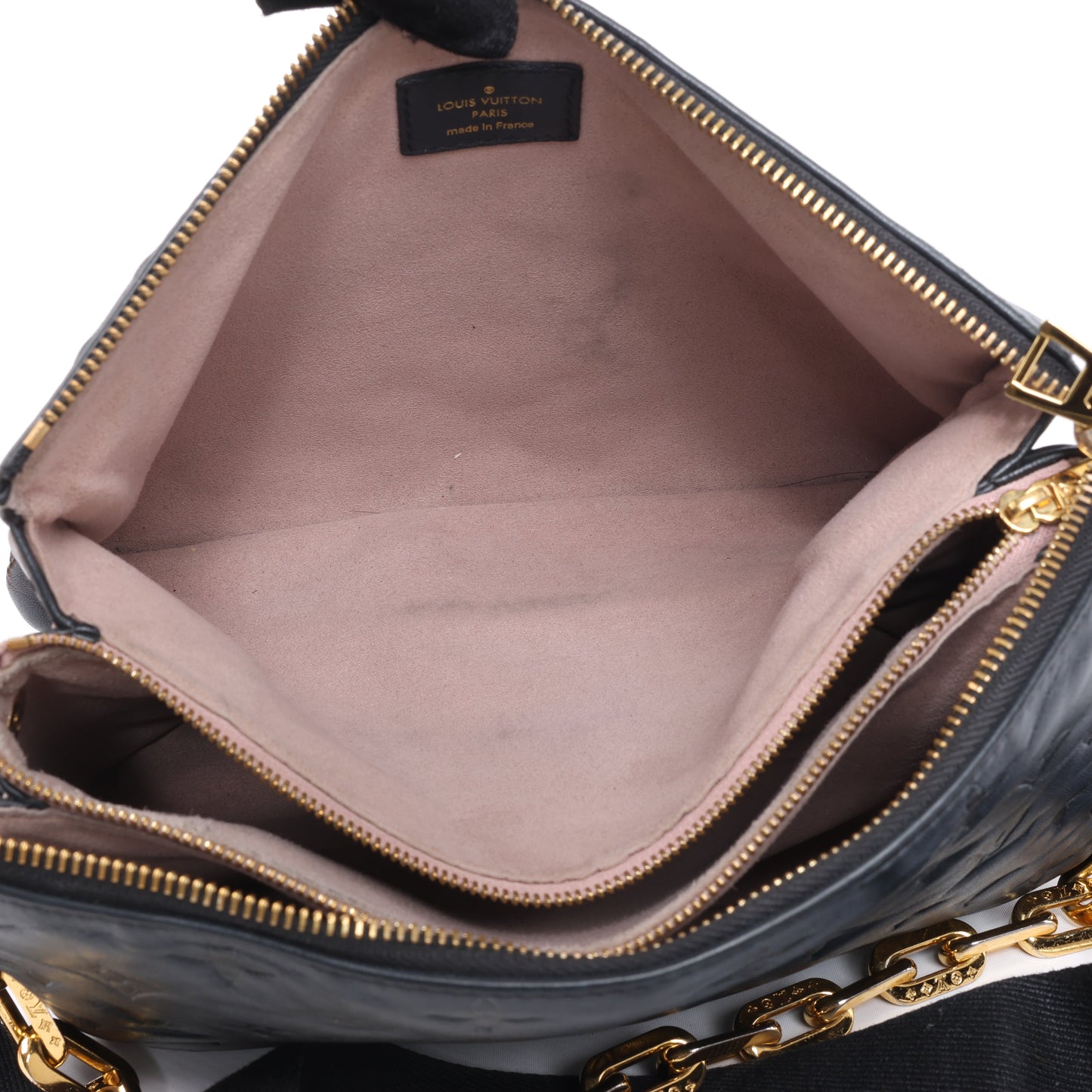 Louis Vuitton Monogram Embossed Coussin PM 2Way Shoulder Bag in Black M57790