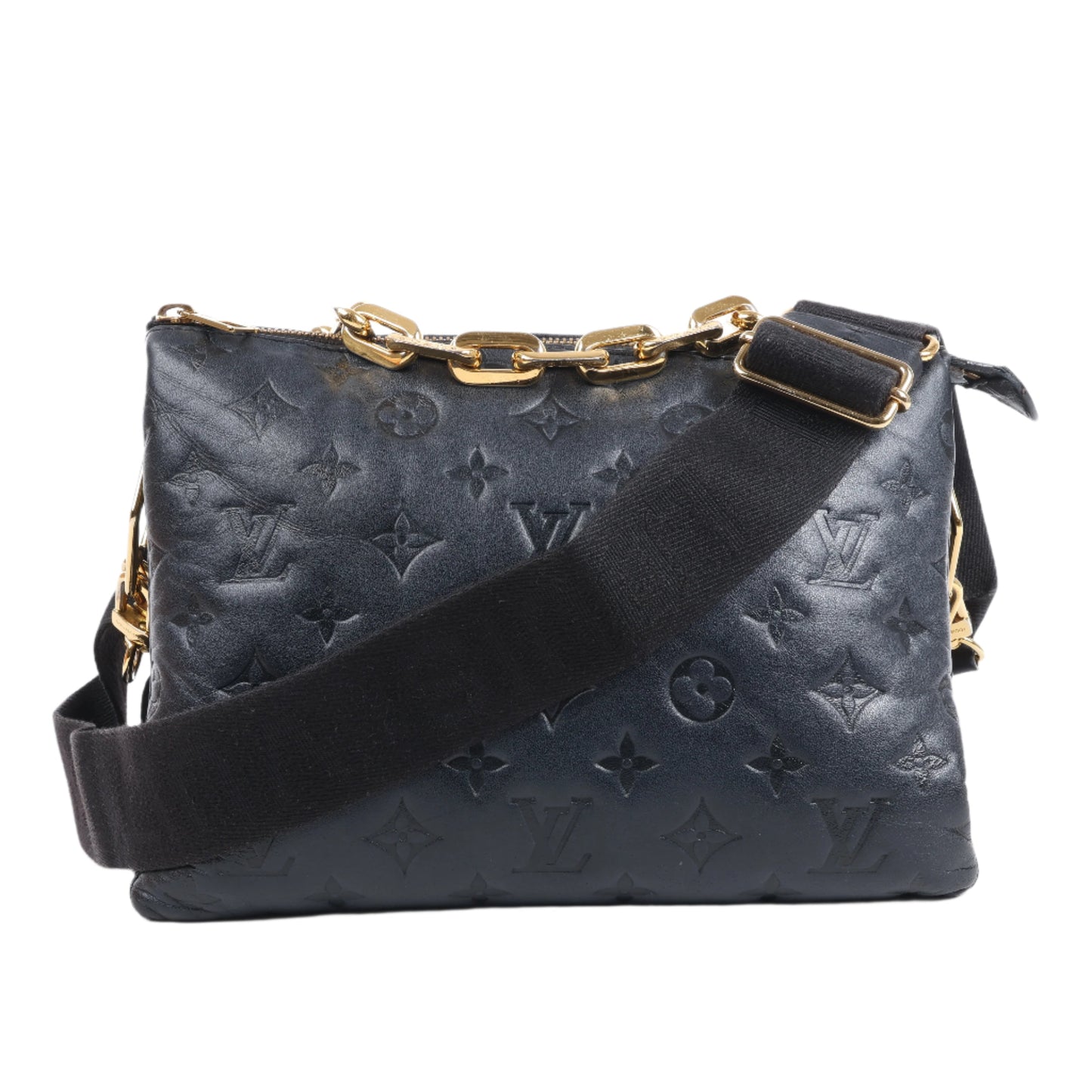 Louis Vuitton Monogram Embossed Coussin PM 2Way Shoulder Bag in Black M57790
