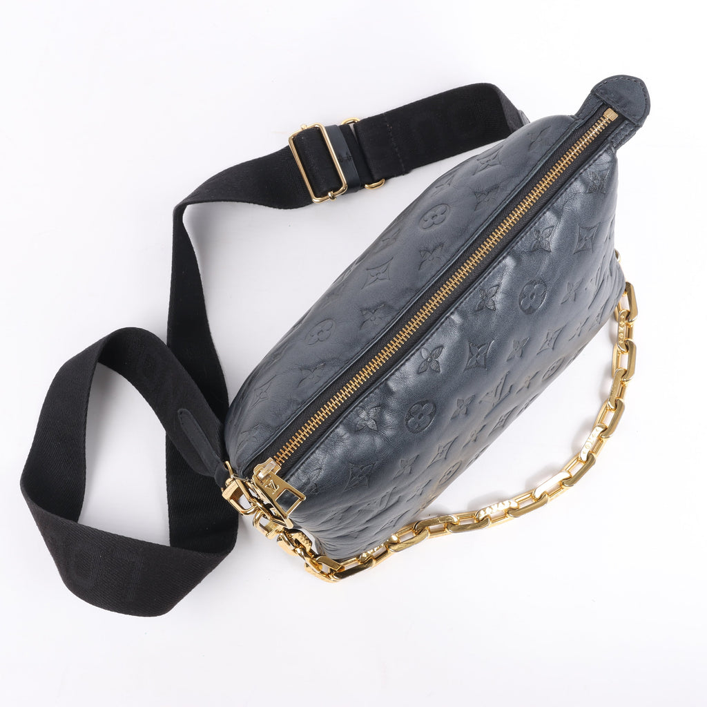 Louis Vuitton Monogram Embossed Coussin PM 2Way Shoulder Bag in Black M57790