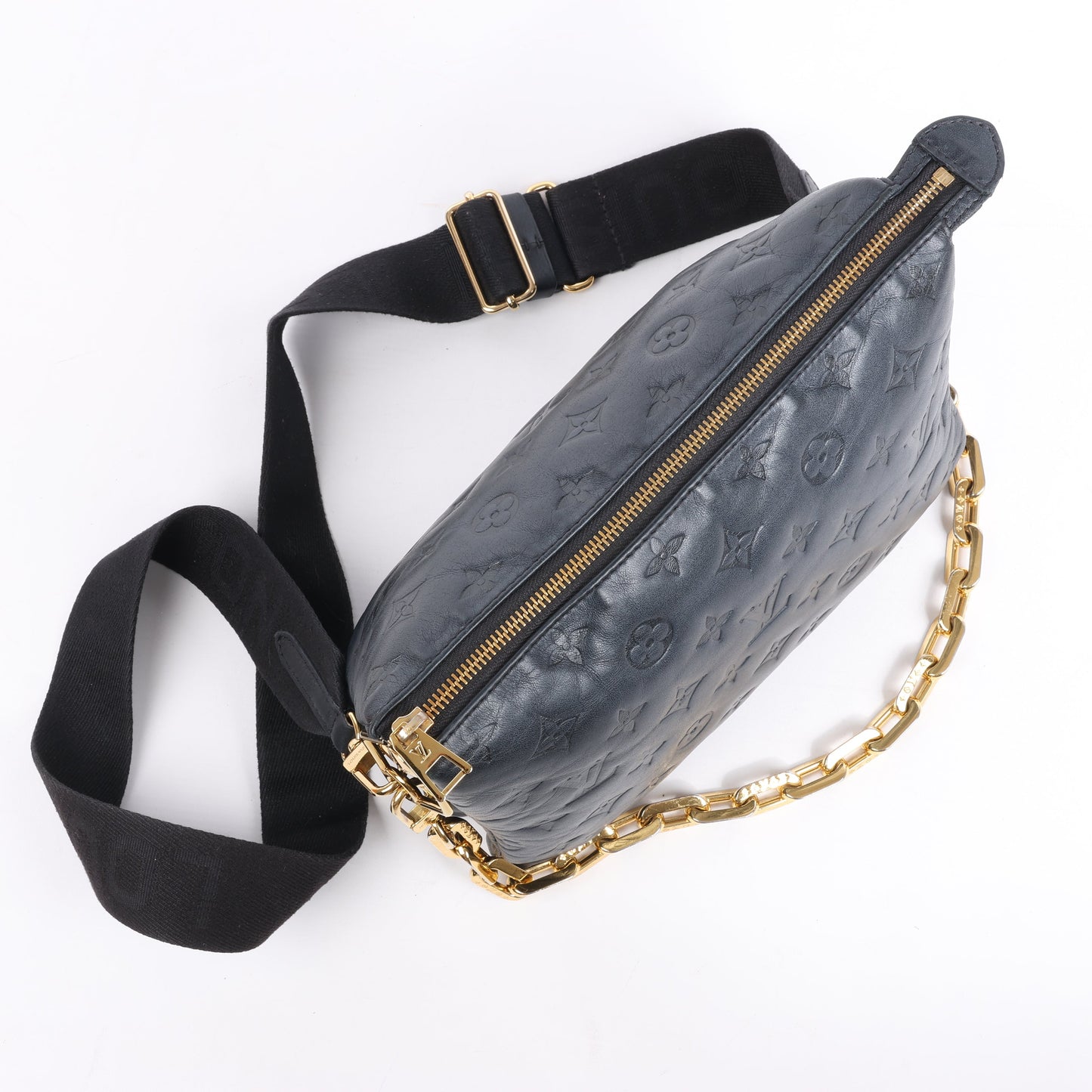 Louis Vuitton Monogram Embossed Coussin PM 2Way Shoulder Bag in Black M57790