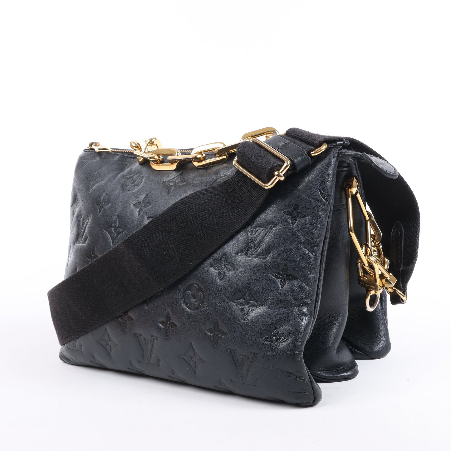 Louis Vuitton Monogram Embossed Coussin PM 2Way Shoulder Bag in Black M57790