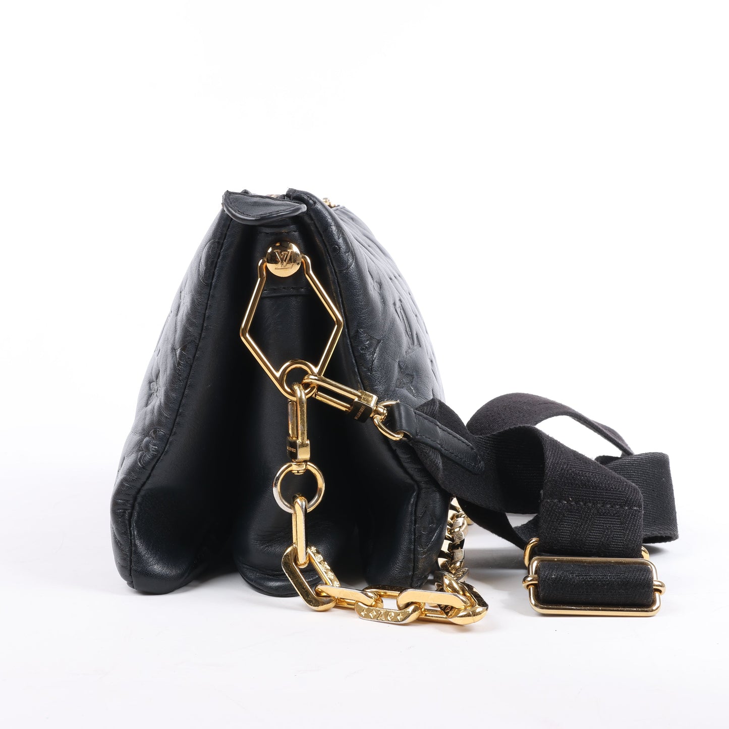 Louis Vuitton Monogram Embossed Coussin PM 2Way Shoulder Bag in Black M57790