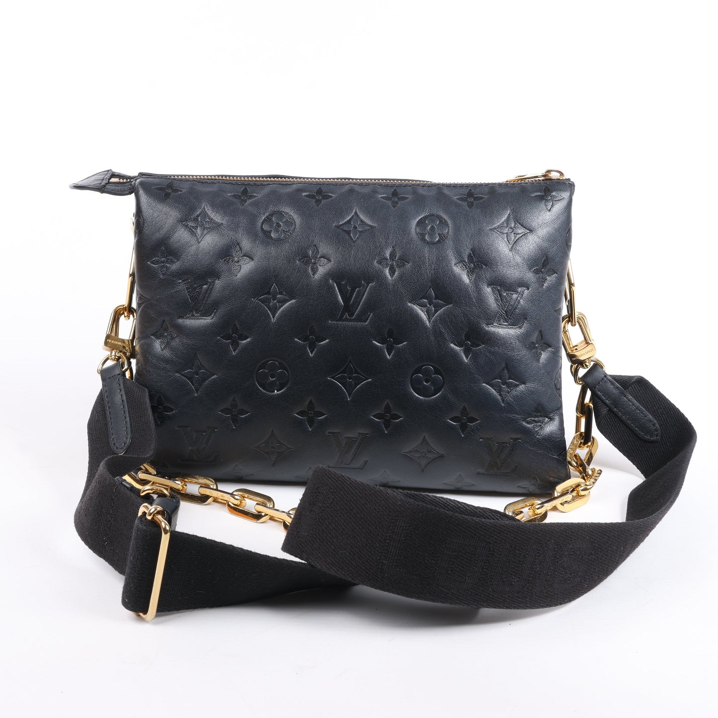 Louis Vuitton Monogram Embossed Coussin PM 2Way Shoulder Bag in Black M57790