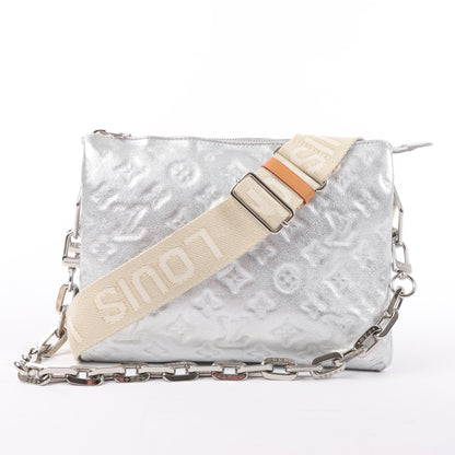 Sac à bandoulière Louis Vuitton Coussin PM double sens Monogram embossé argent M57913
